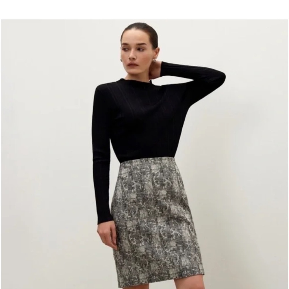 MM Lafleur Black and White Pencil Skirt Knee-Length Work - Picture 1 of 7